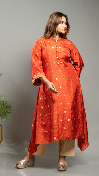 bandhej print kurta kurta sets for women