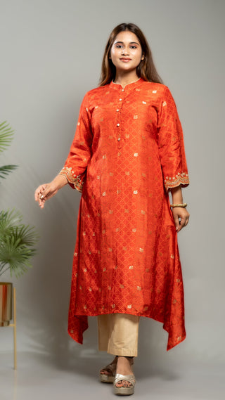 bandhej print kurta kurta sets for women