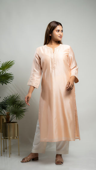 Kurta with Malai Cotton Pants | Pearl and Sequins - You Ensembles