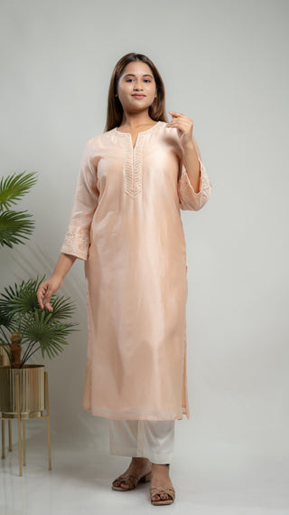 Kurta with Malai Cotton Pants | Pearl and Sequins - You Ensembles