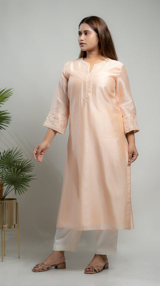 Kurta with Malai Cotton Pants | Pearl and Sequins - You Ensembles