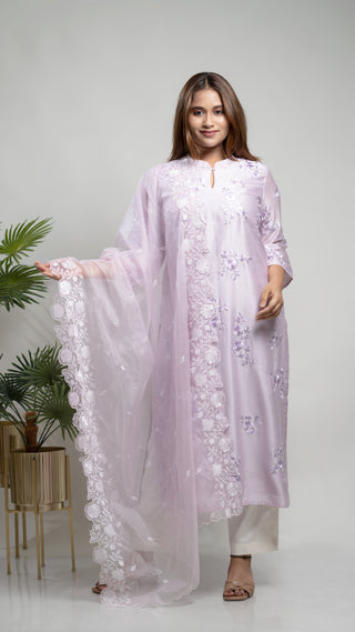 Chanderi Silk Kurta | Kurta with pant and dupatta - You Ensembles