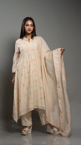 Floral Embroidery Kurta Set - You Ensembles