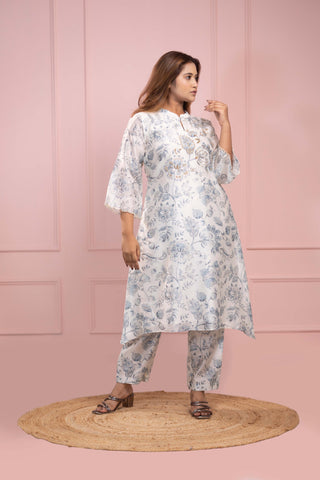 Chanderi Silk Kurta | Kurta with pant - You Ensembles