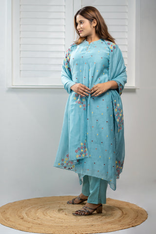 Asymetrical Embroidery kurta sets for women