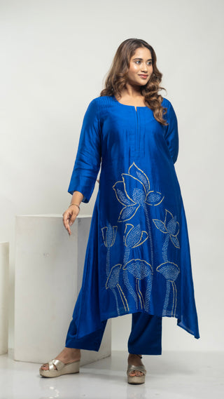 Bandhej Kurta Set Hot Blue kurta sets for women