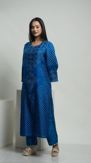 Rai Bandhej Kurta Set - You Ensembles