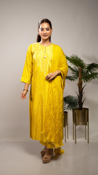 Bandhej Kurta Set - You Ensembles