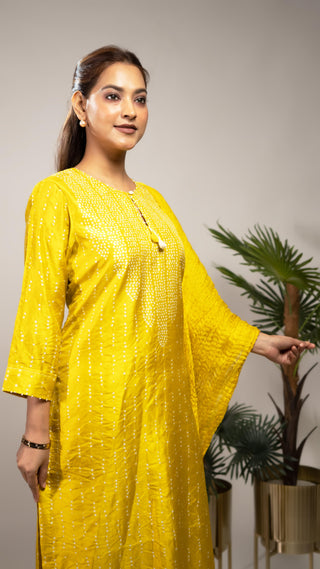 Bandhej Kurta Set - You Ensembles