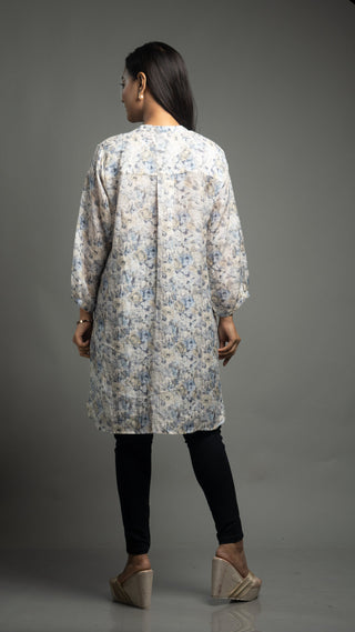 Digital Print Cotton Linen Shirt with modern design and breathable fabric.