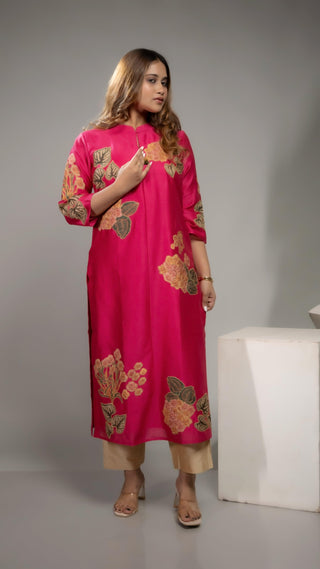 Floral Apllique Kurta - You Ensembles