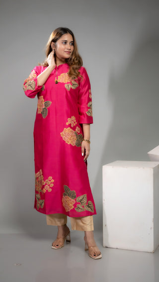 Floral Apllique Kurta - You Ensembles