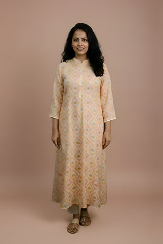 Muslin Peach Printed Tunic