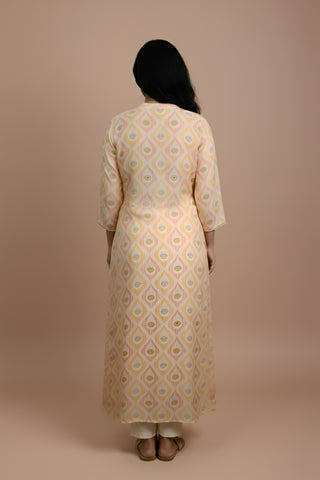 Muslin Peach Printed Tunic