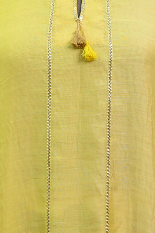 Yellow Shaded Kaftaan in Chanderi