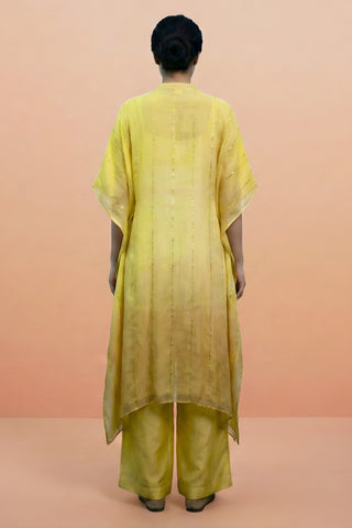 Yellow Shaded Kaftaan in Chanderi