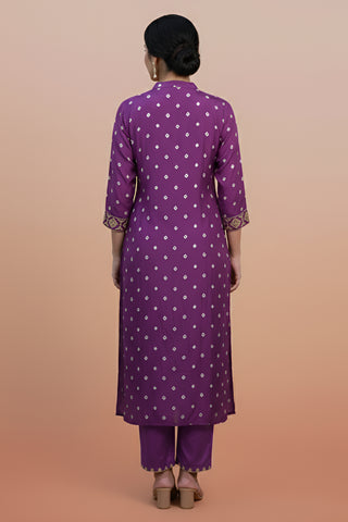 Bandhej Kurta Set Muslin