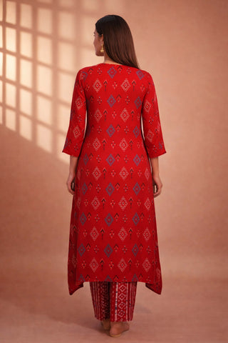 Maroon Co-ordset in Modal Satin