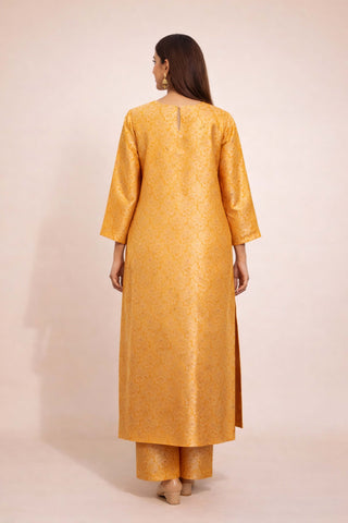 Brocade Silk Co-ordset Yellow