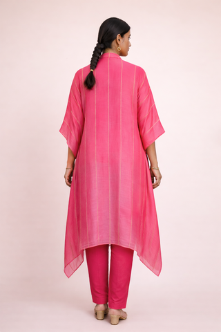 Shaded Pink  Kaftaan in Chanderi Mal