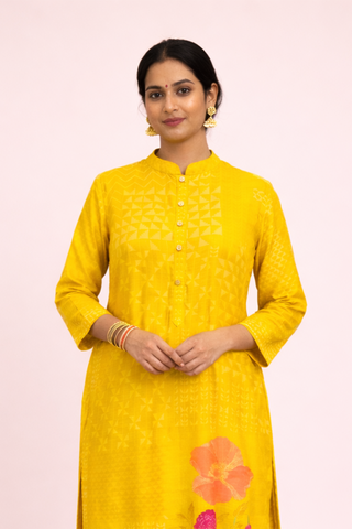 Printed Kurta & Dupatta in Muslin