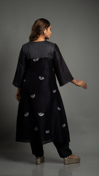 Black Batik Kurta - You Ensembles