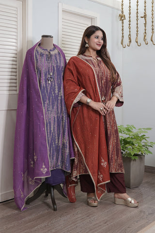 Shibori Mania Kurta | Brown & Burgundy | SKU P-413 | Original DSC00926