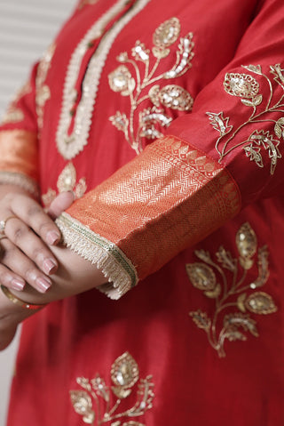 Karvachauth Special Zardozi Kurta | Red | SKU P418 | Original photo DSC01134