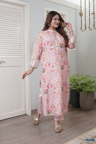 Patola Print Kurta | Pink | SKU P425 | Original photo DSC01149