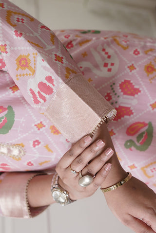 Patola Print Kurta | Pink | SKU P425 | Original photo DSC01155