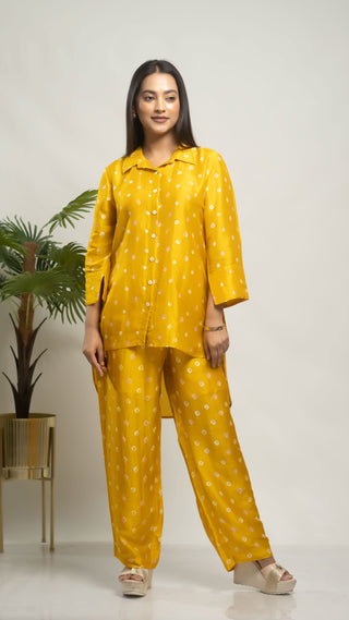 Bandhej Co-ord Set Yellow - You Ensembles