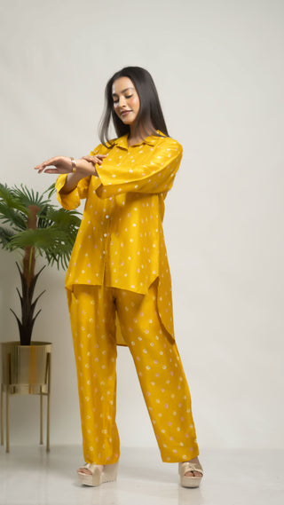 Bandhej Co-ord Set Yellow - You Ensembles