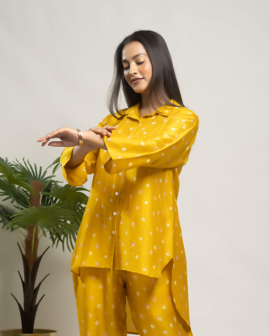 Bandhej Co-ord Set Yellow - You Ensembles
